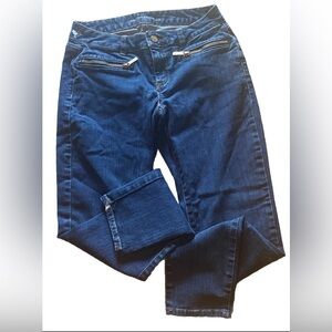 Michael Kors  Sz 2 Ankle Blue Jeans Skinny With Stretch. Zipper Front Pockets